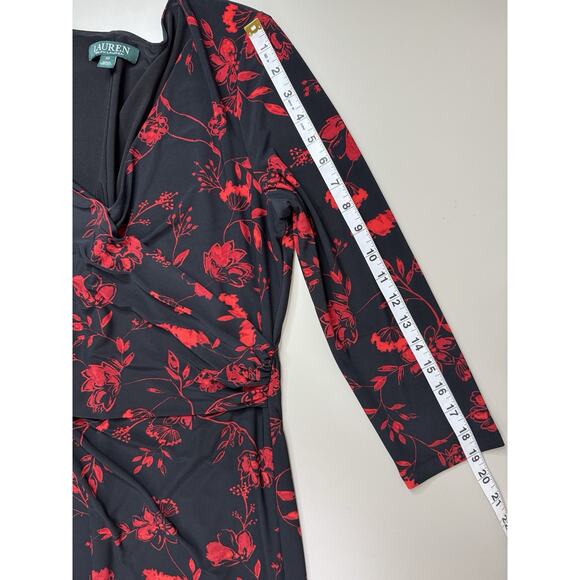 Lauren by Ralph Lauren Womens Floral Jersey Dress 10 Classic Night Out Elevated - Picture 12 of 16